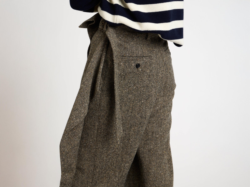FOLD OVER TROUSERS IN BLACK & BEIGE 7