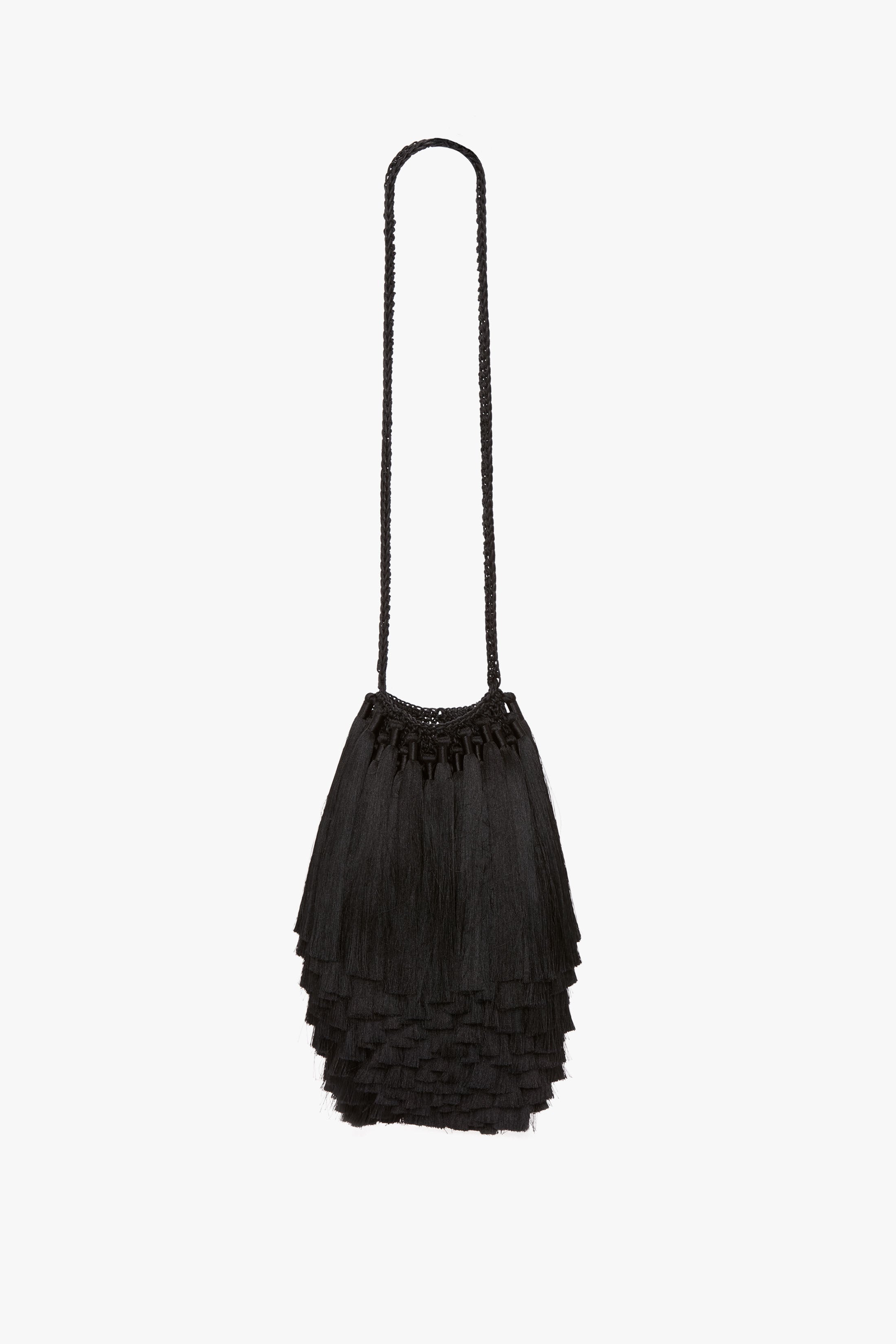 Mini Tassel Pouch in Black - 1