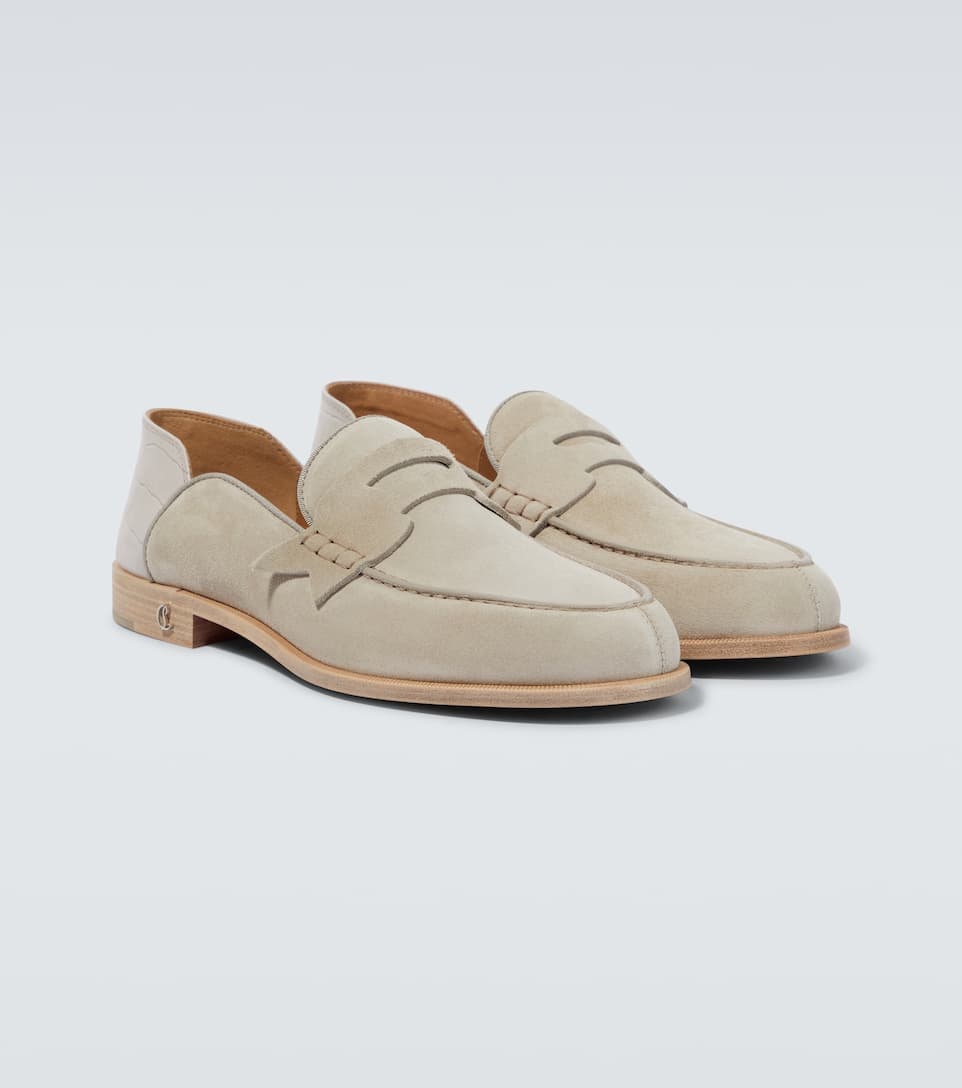 Penny No Back suede and croc-effect loafers - 5