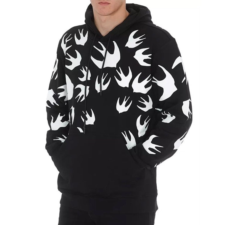 Alexander McQueen Contrasting Colors Pattern Loose Hoodie 'Black' 527546-RLT72-1000 - 4