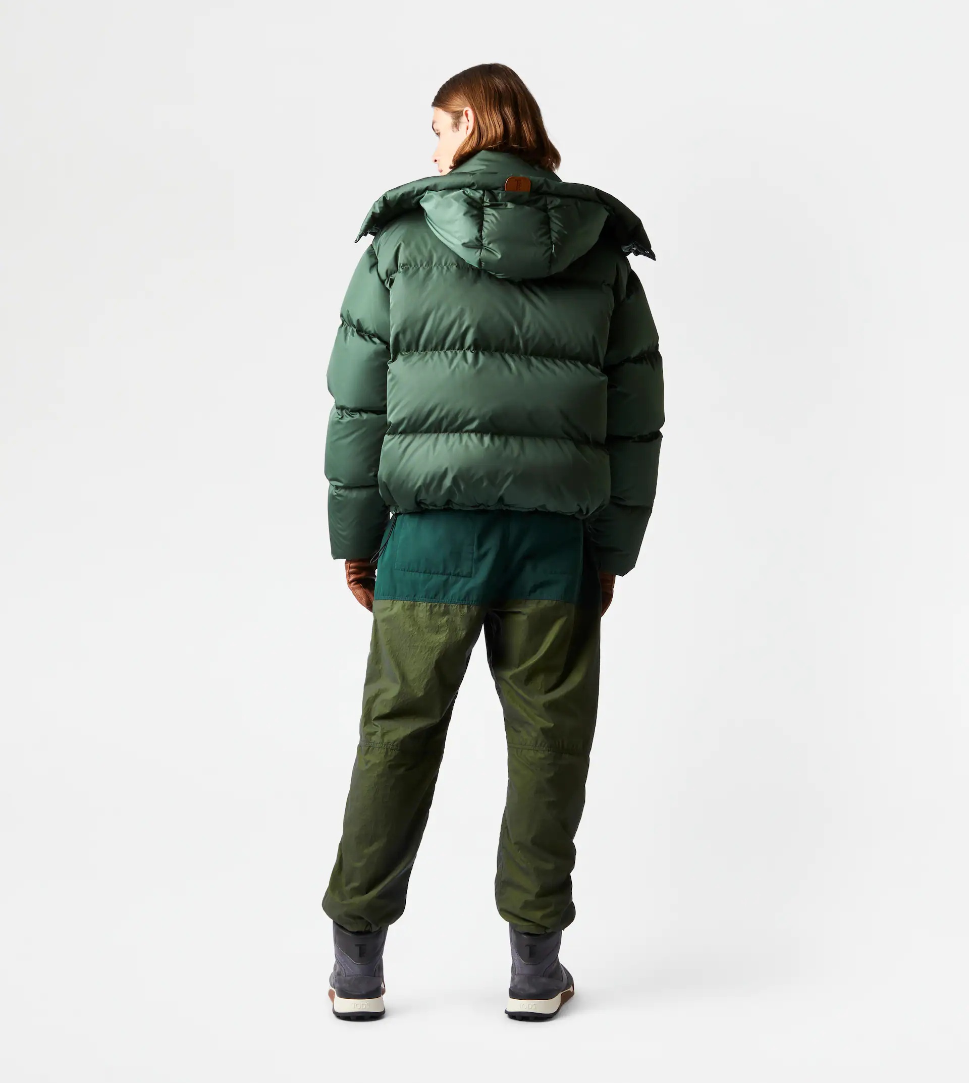 HOODED DOWN JACKET - GREEN - 3