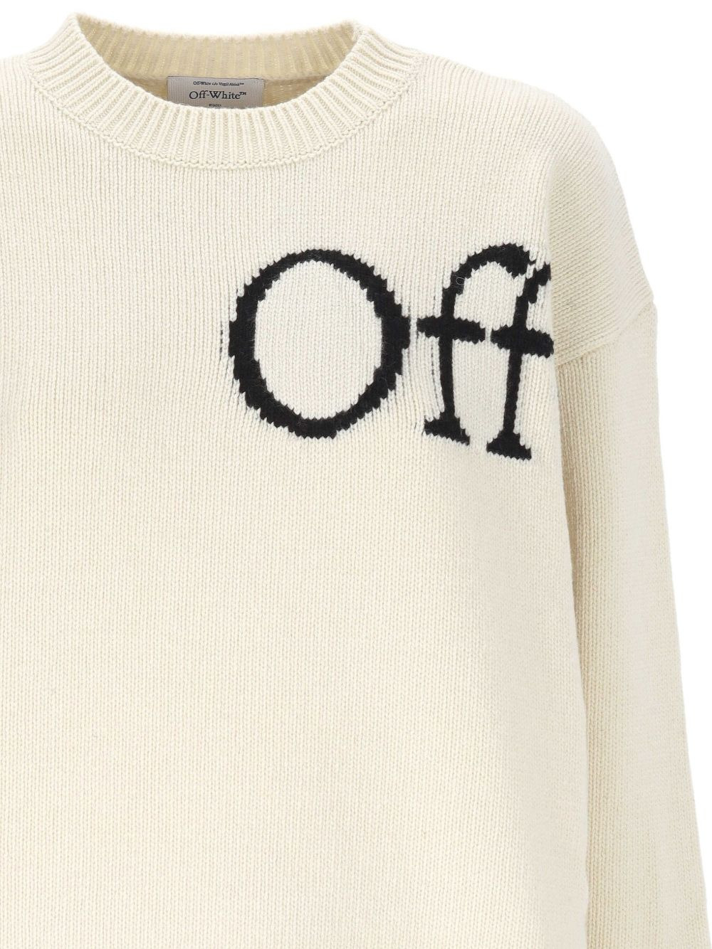 logo-intarsia wool sweater - 3