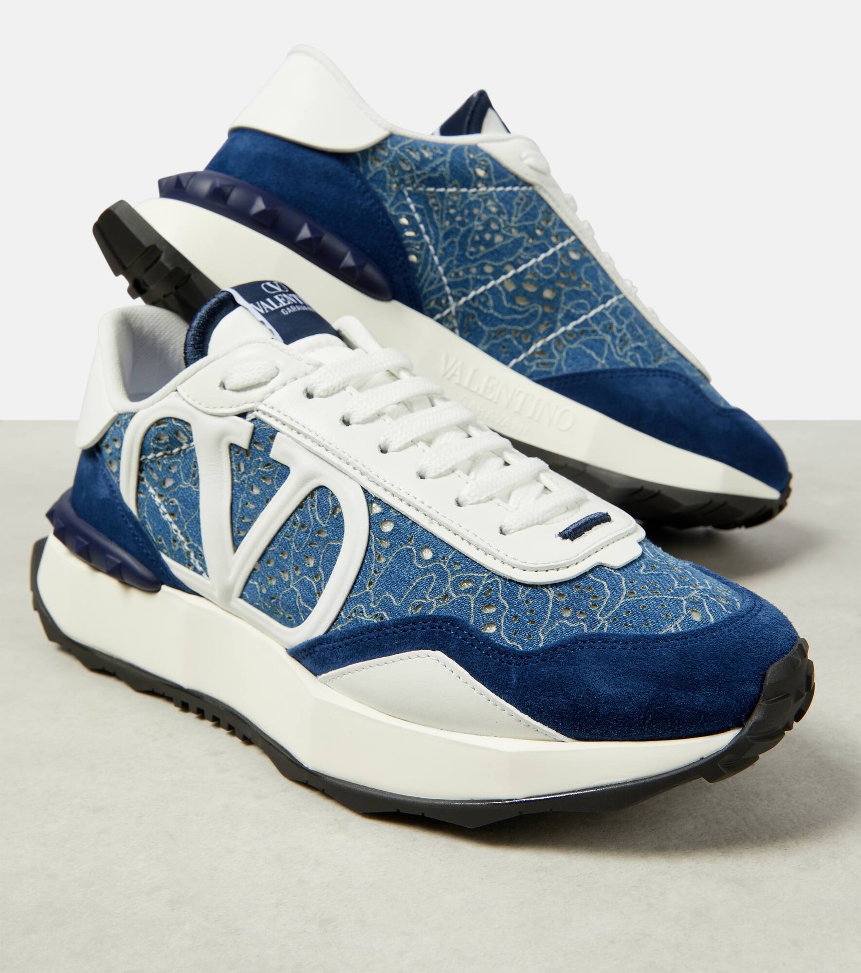 Lacerunner denim-trimmed sneakers - 6