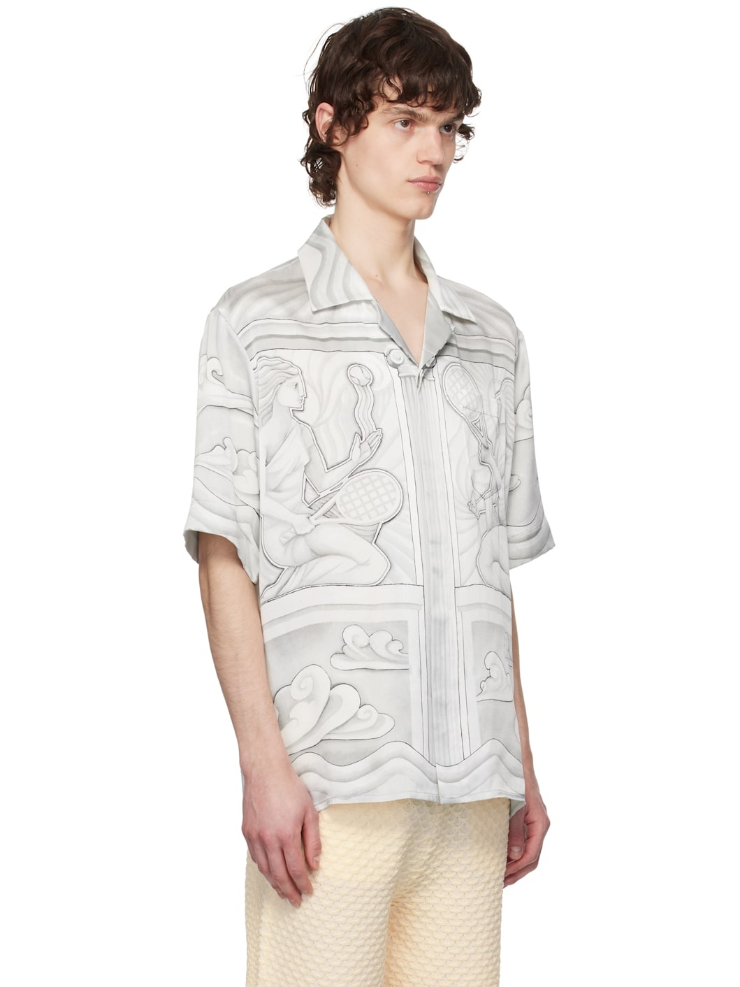 Gray Sacred Stone Silk Shirt - 2