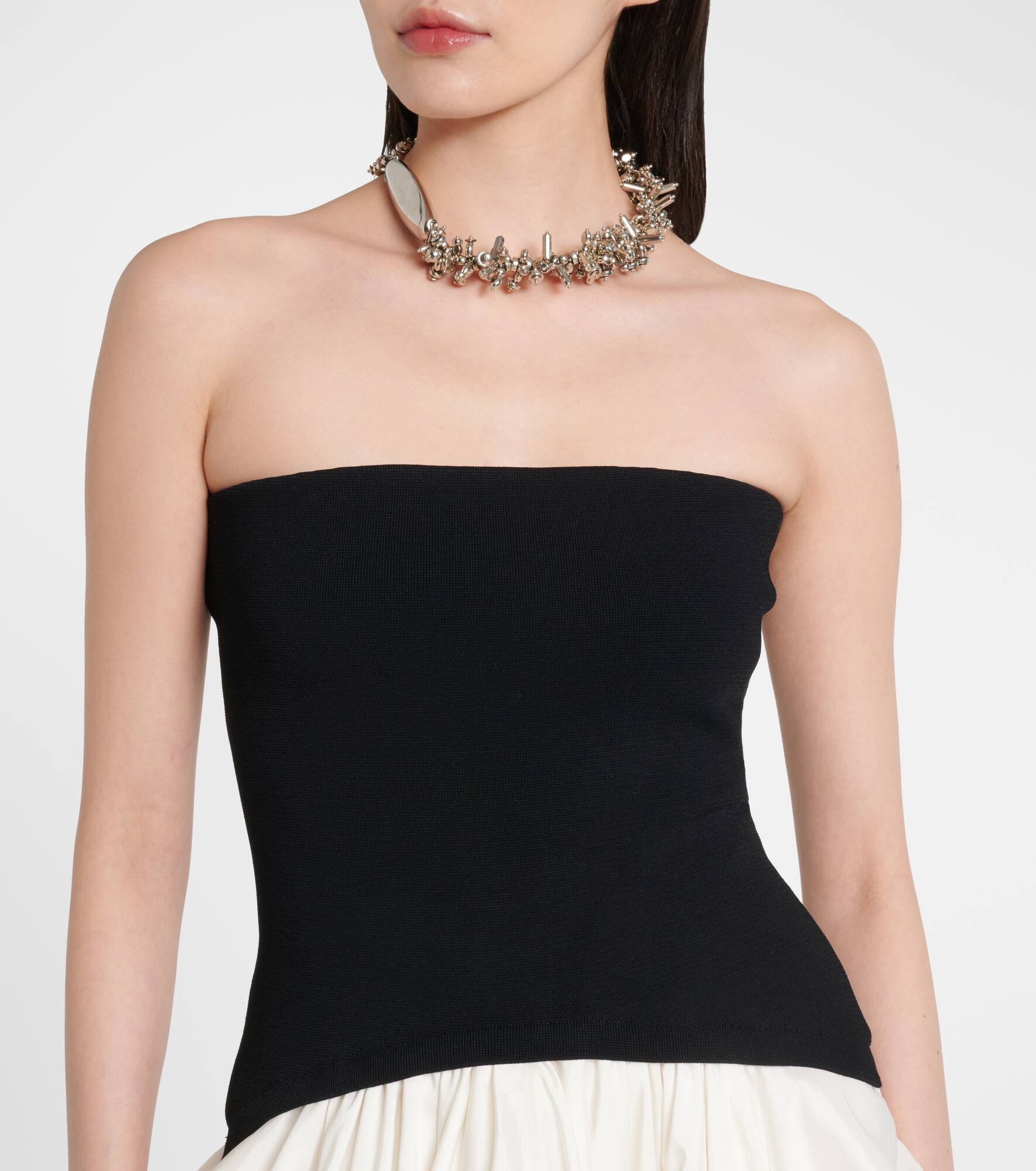 Izzy strapless taffeta midi dress - 4
