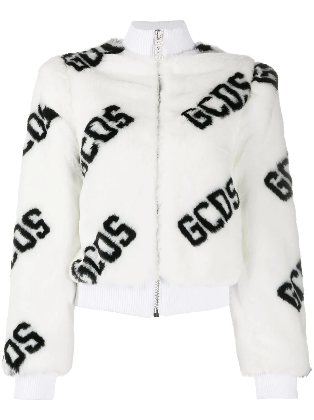 faux-fur logo jacket - 1