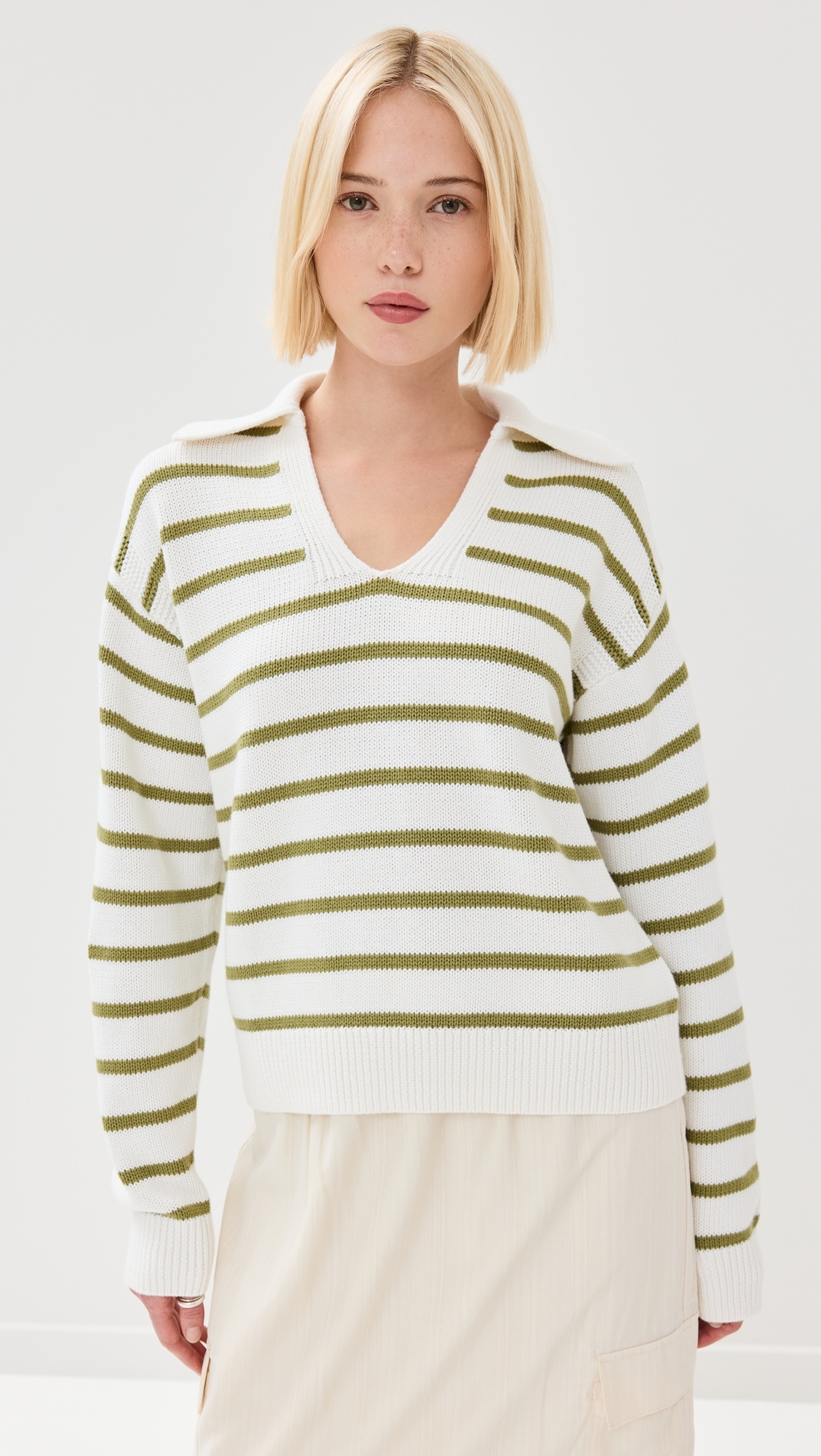 Stripe Murphy Sweater in Cotton Cashmere - 1