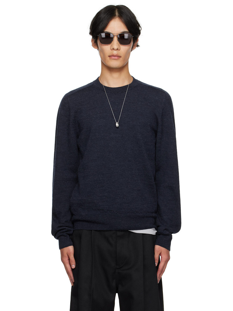 Navy Suede Elbow Patch Sweater 1