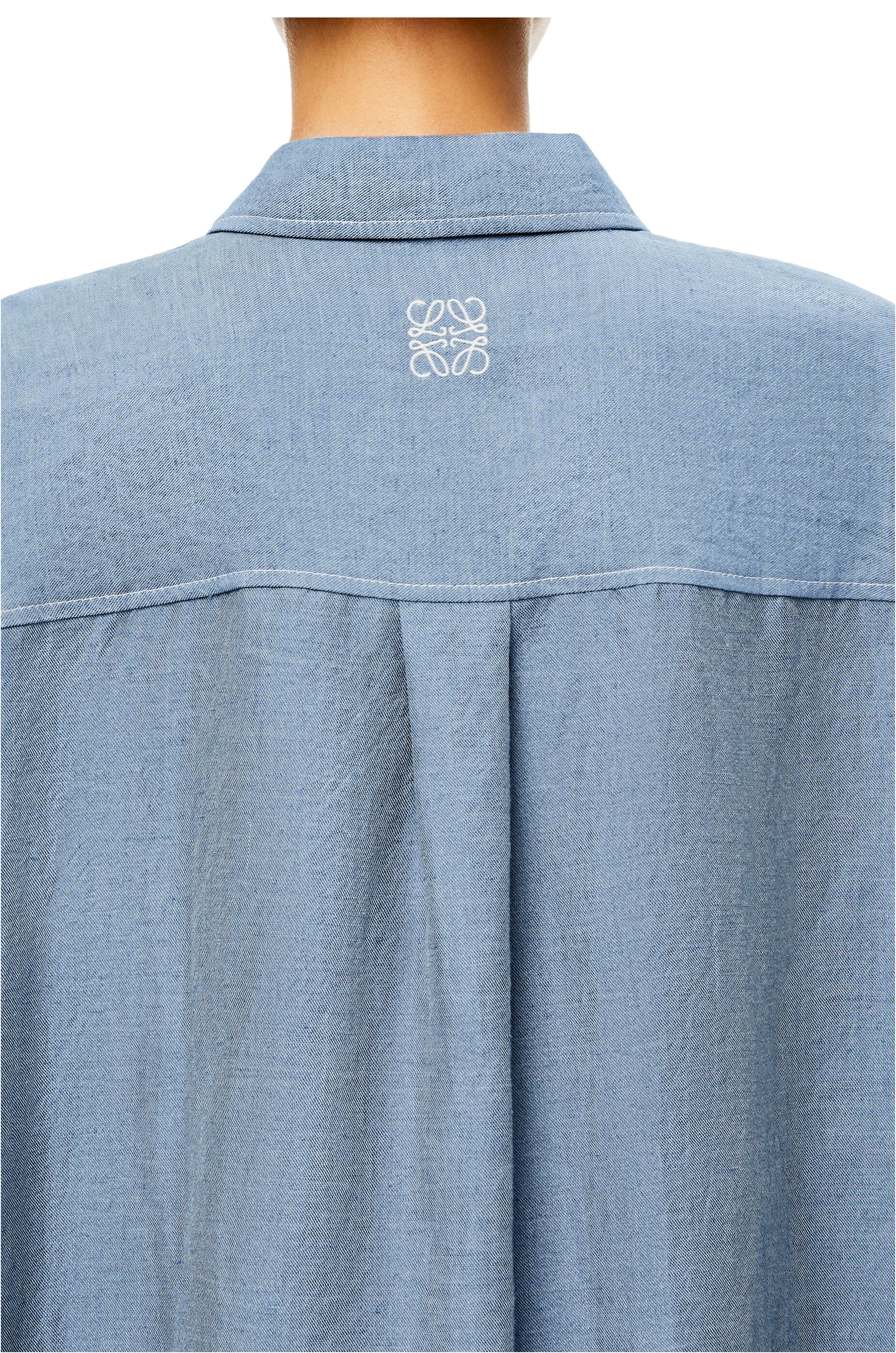 Tunic shirt dress in linen and cotton - 4