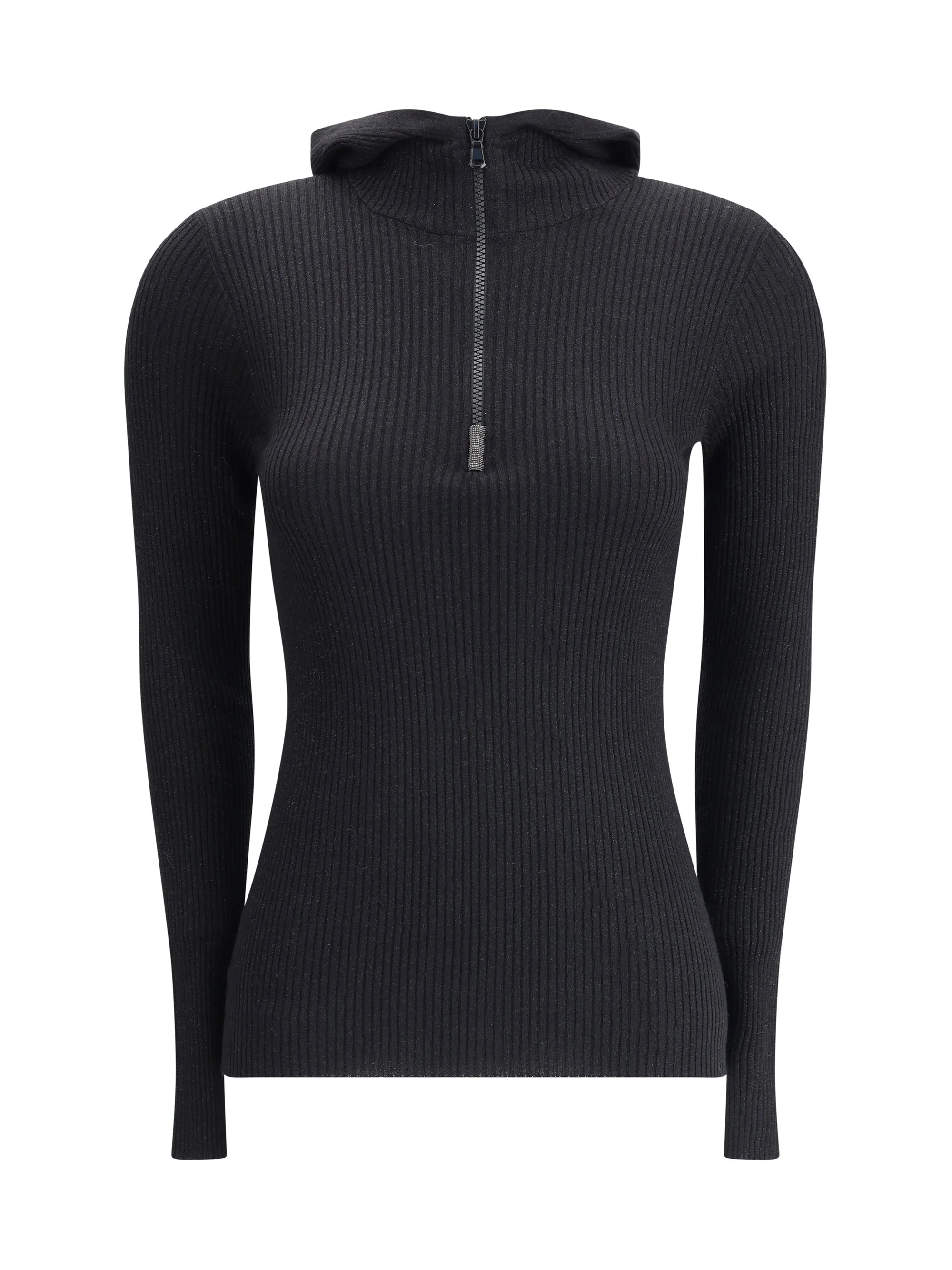 Brunello Cucinelli Women Hooded Long Sleeve Sweater - 1