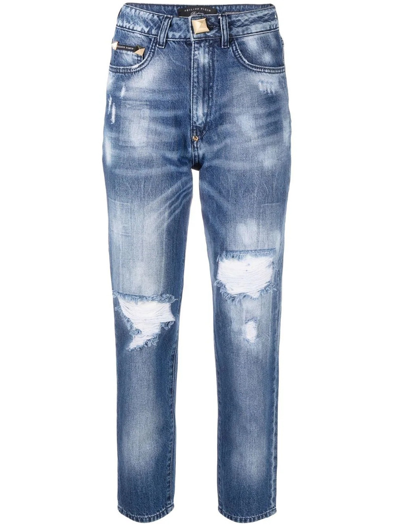 high-rise distressed cropped jeans 1
