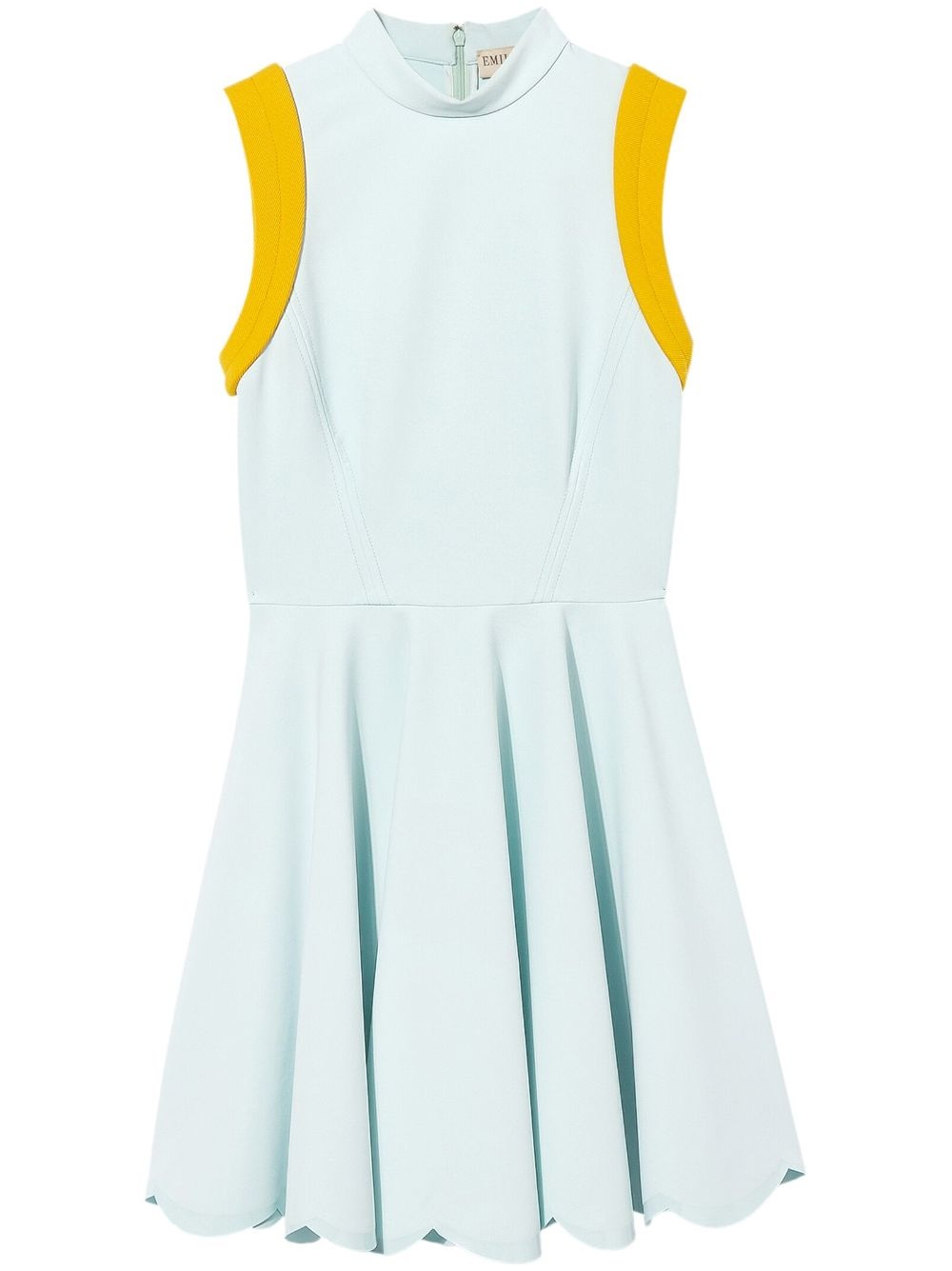 contrast-trim flared dress - 1