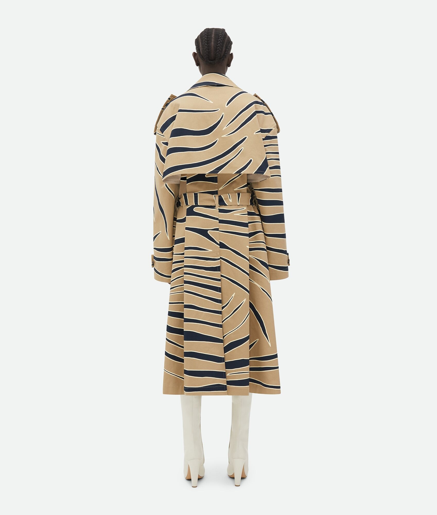 Animal Print Cotton Trench Coat - 3