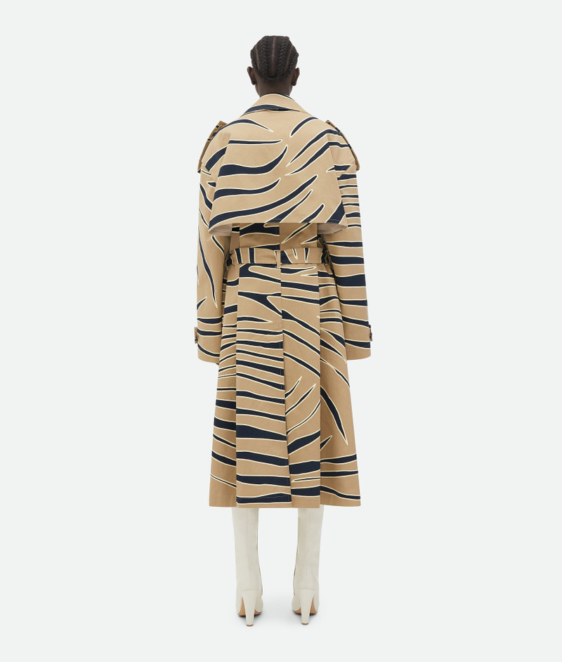 Animal Print Cotton Trench Coat 3