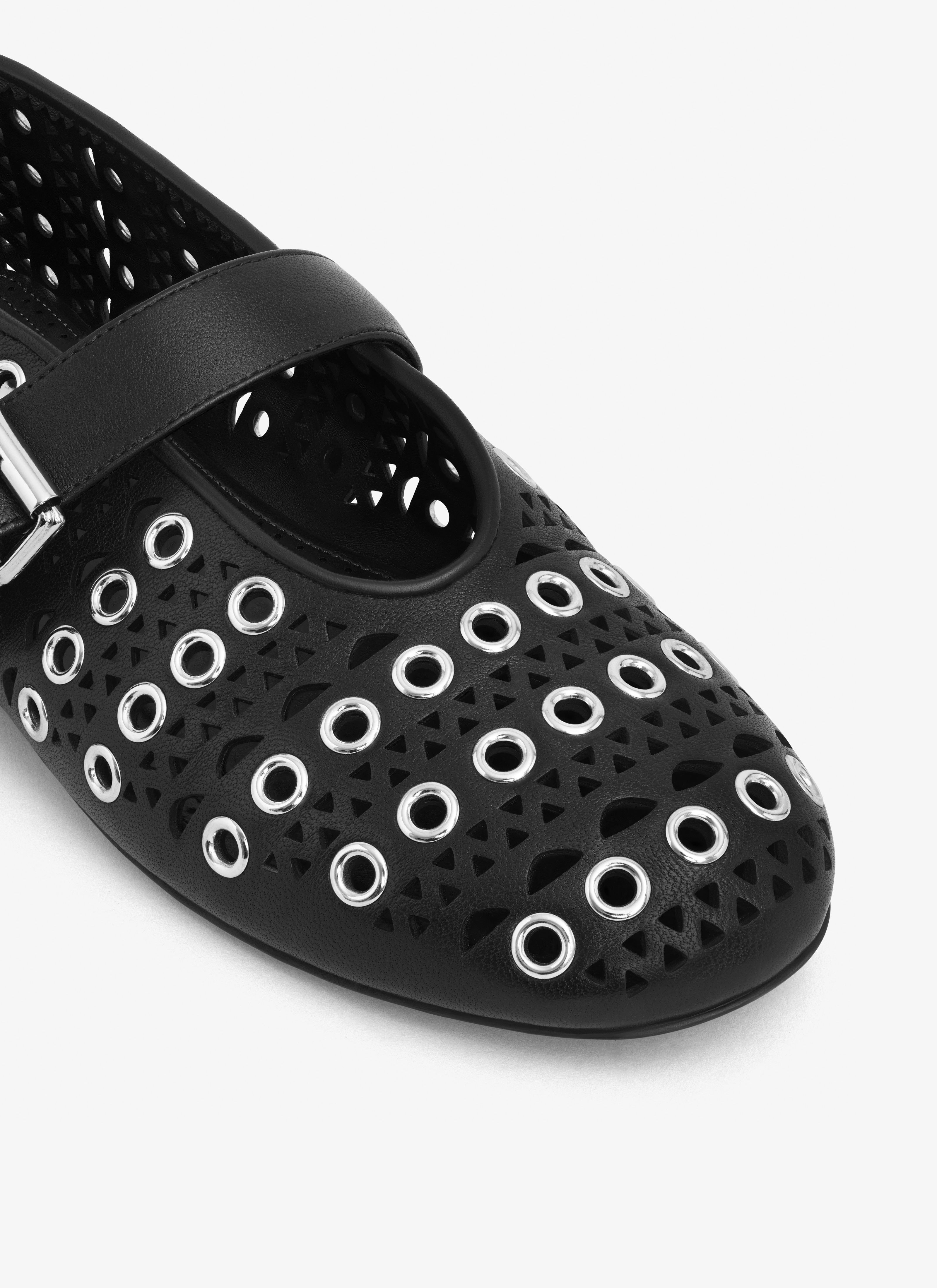 BALLET FLATS IN VIENNE LAMBSKIN WITH EYELETS - 4