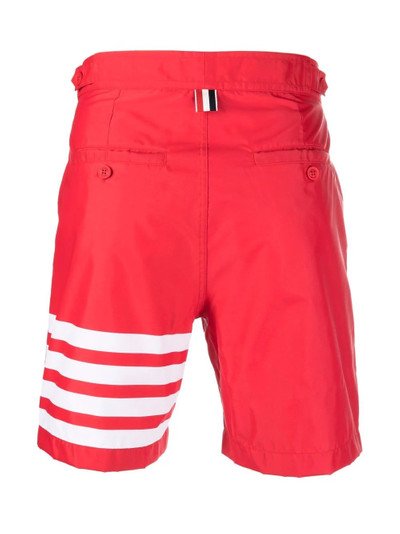 Thom Browne BUTTON FRONT BOARD SHORT W/ ADJUSTABLE ELASTIC BACK & 4BAR IN SWIM TECH outlook