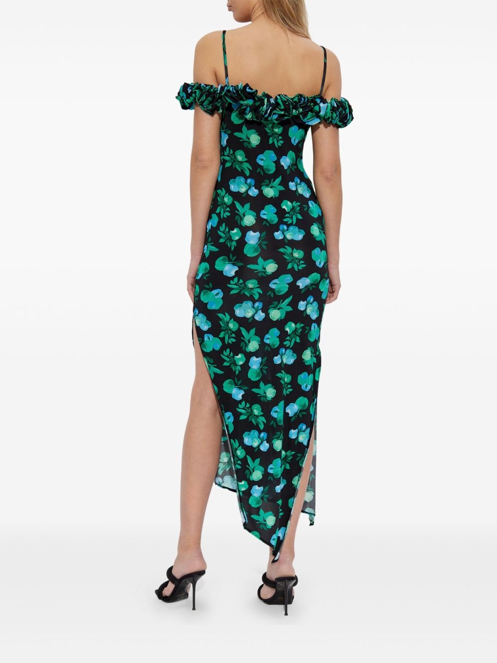 ruffle-detail midi dress - 4
