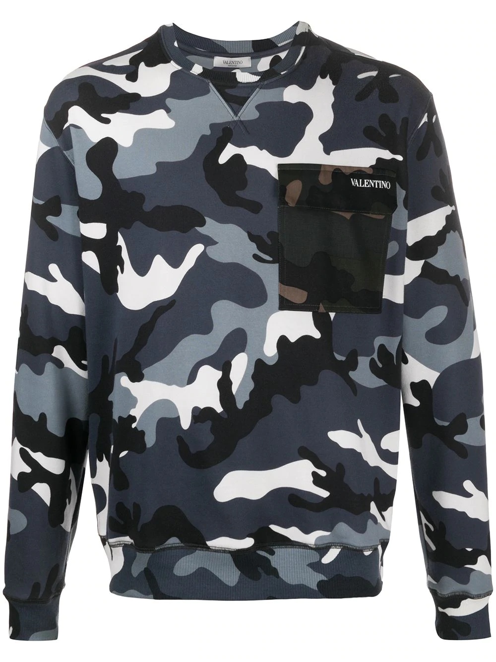 camouflage print sweatshirt - 1