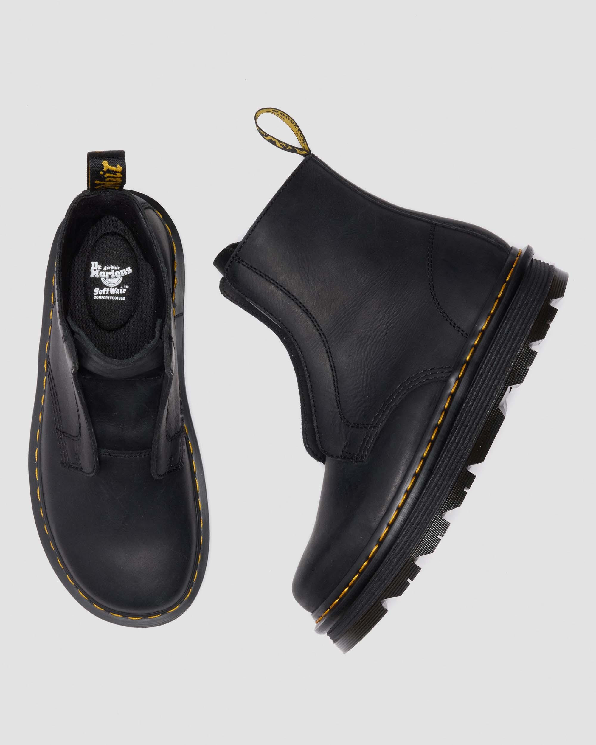 ZEBZAG LACELESS Slip On Leather Boots - 10