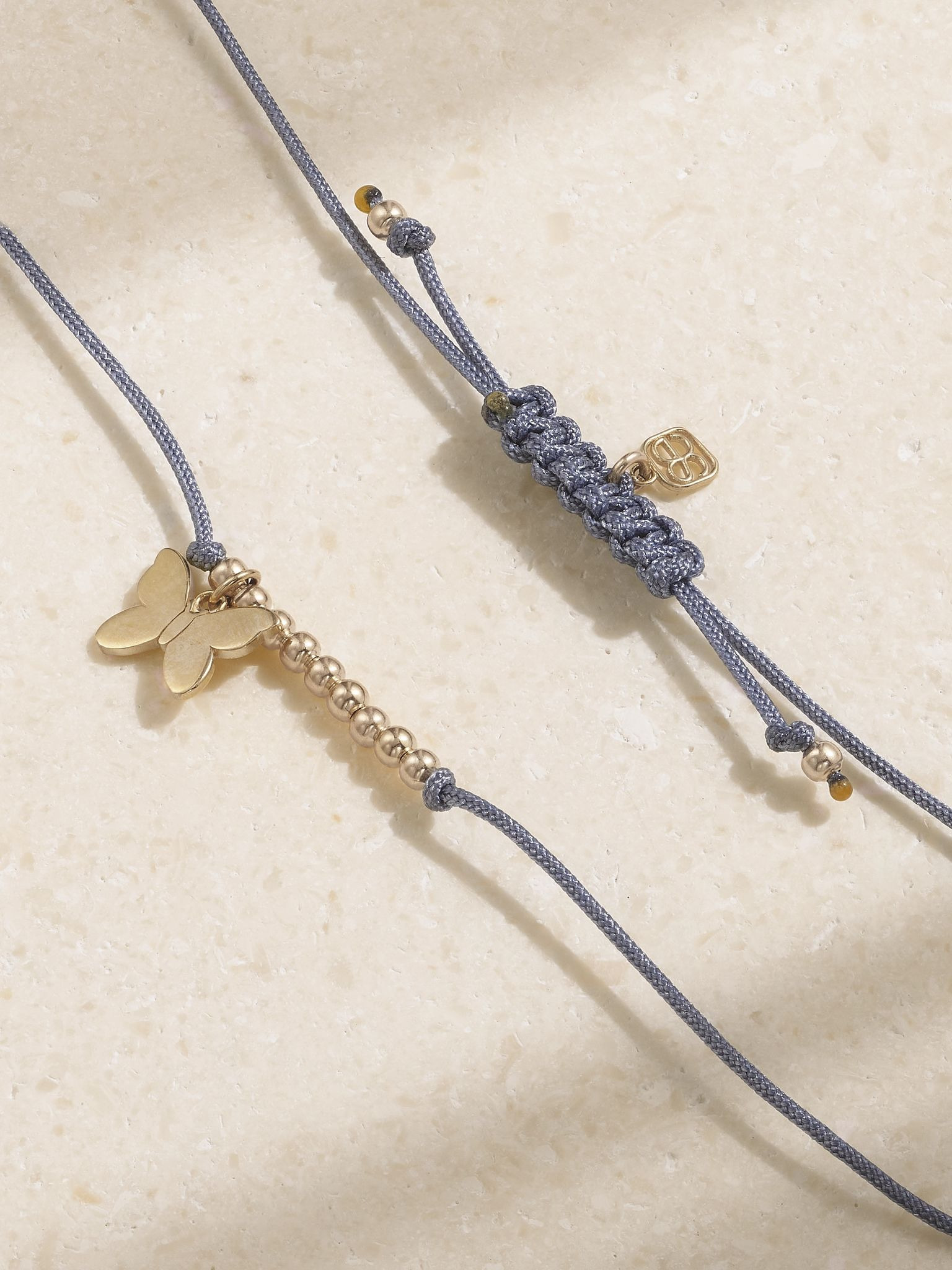 Butterfly 14-karat gold cord bracelet Gold - 3