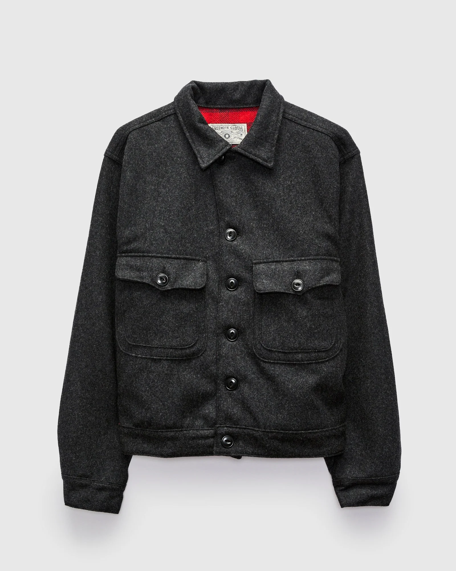 Grafton Jacket in Charcoal Black Wool - 1