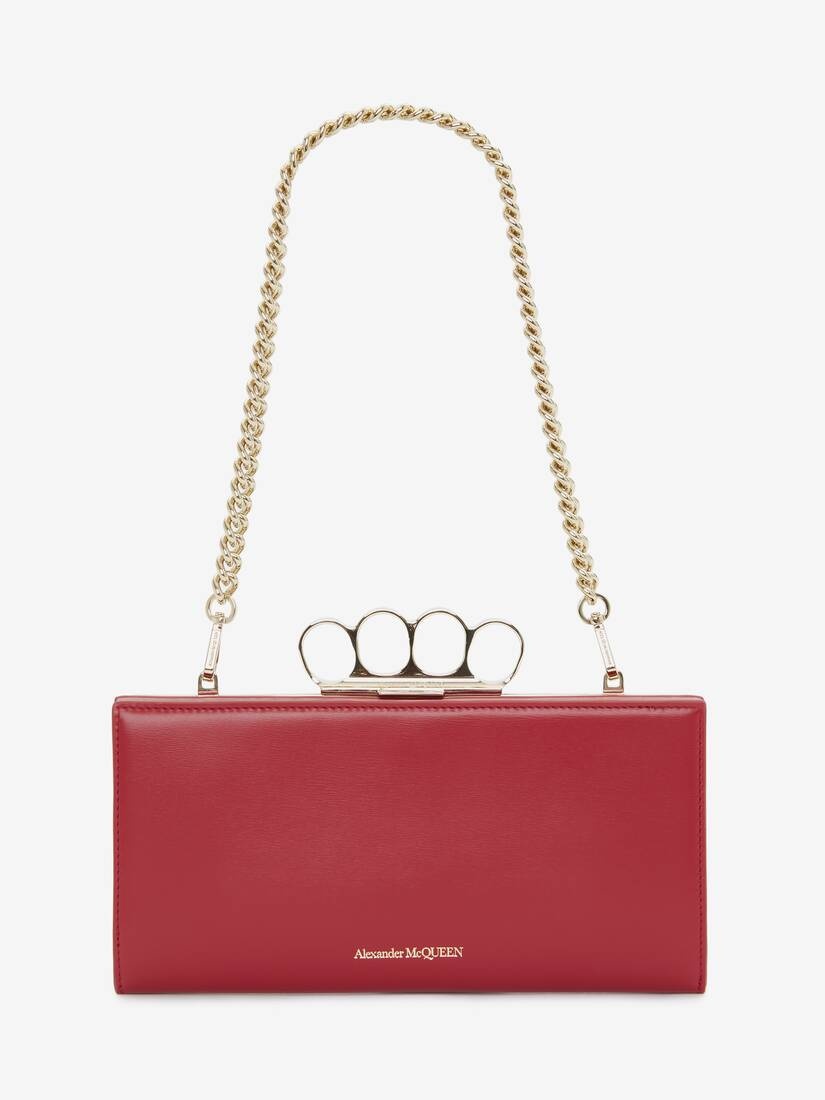 The Four Ring Case With Chain in Cherry - 5