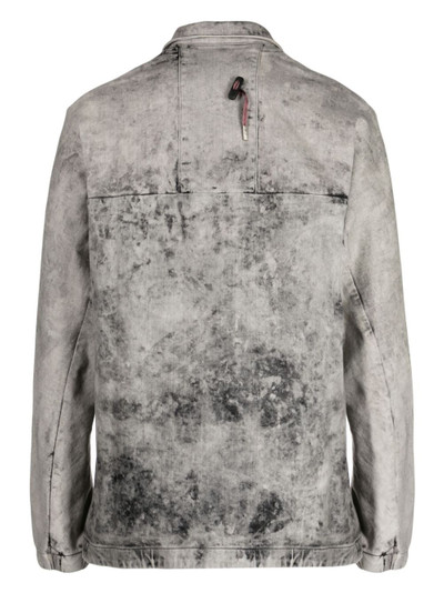Boris Bidjan Saberi distressed-effect cotton-blend denim jacket outlook