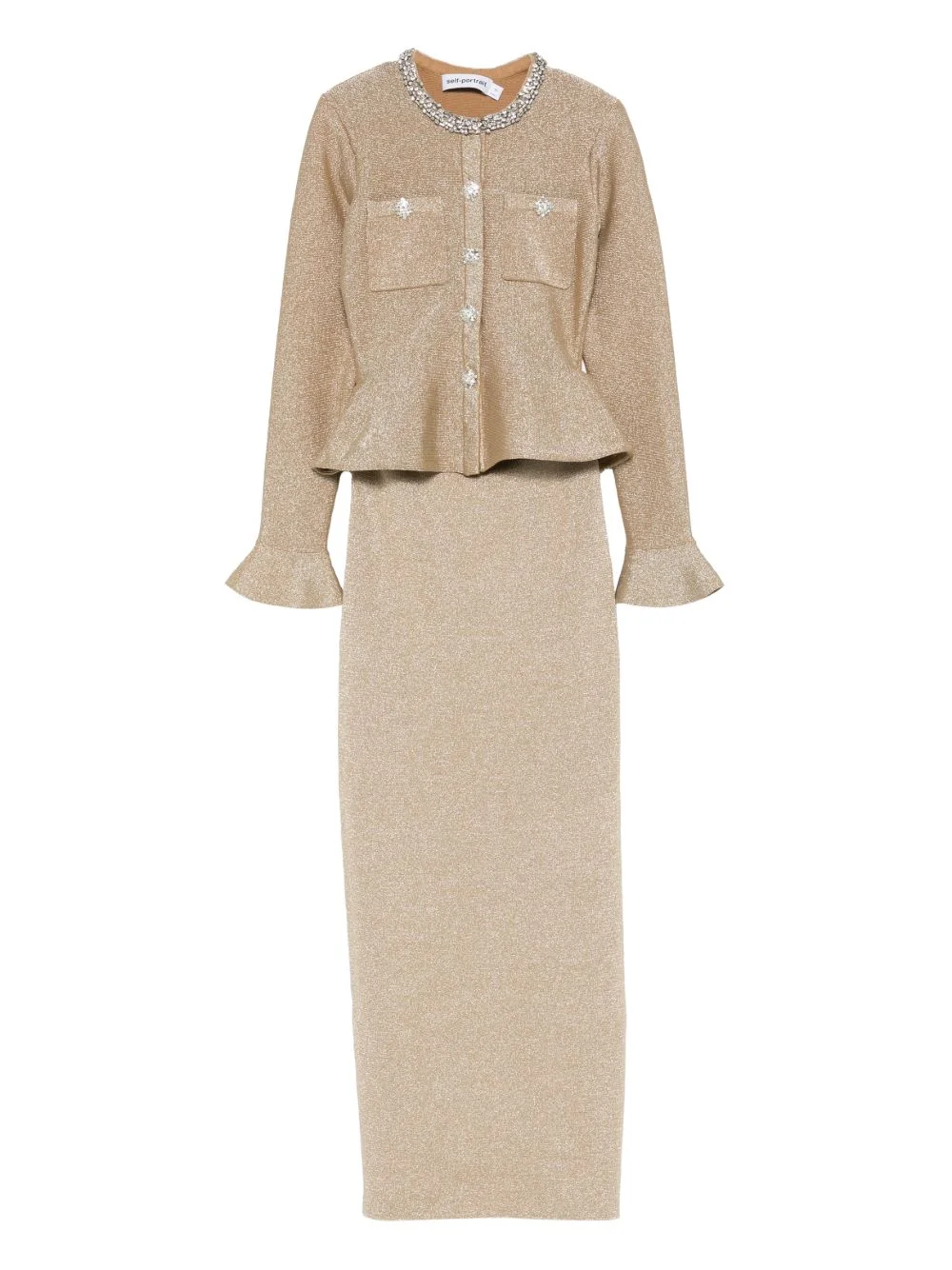 embellished midi dress - 1