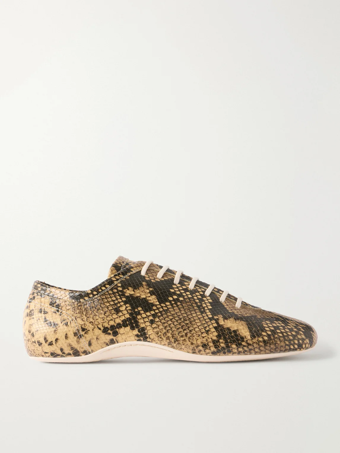 Snake-Effect Leather Sneakers - 1
