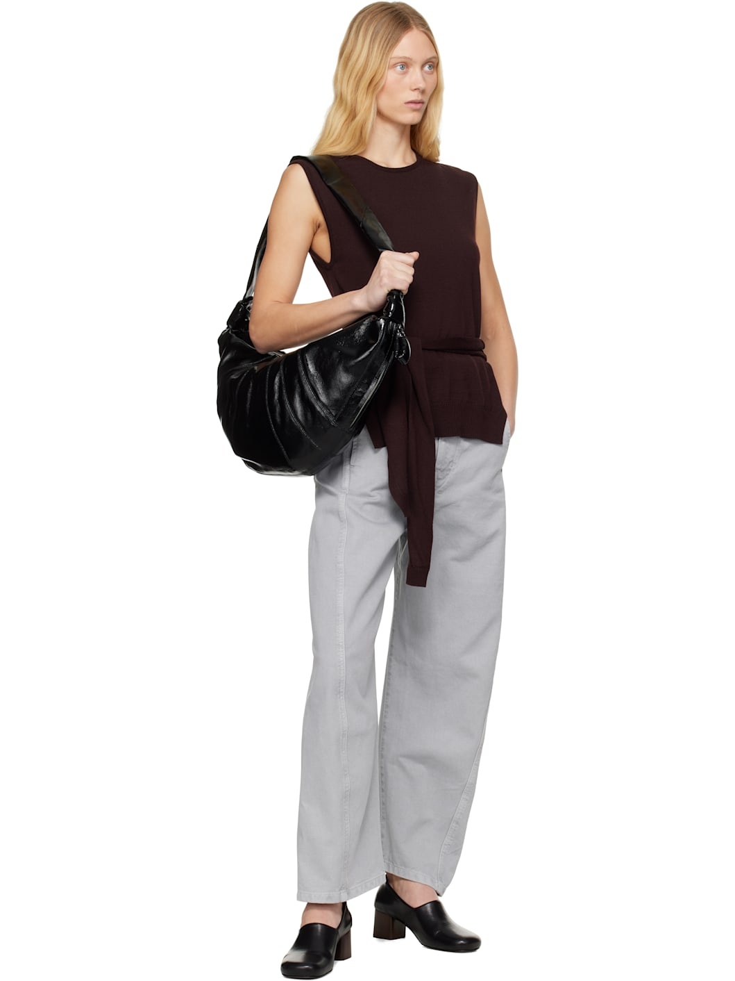 Burgundy Trompe L'oeil Sleeveless Sweater - 4