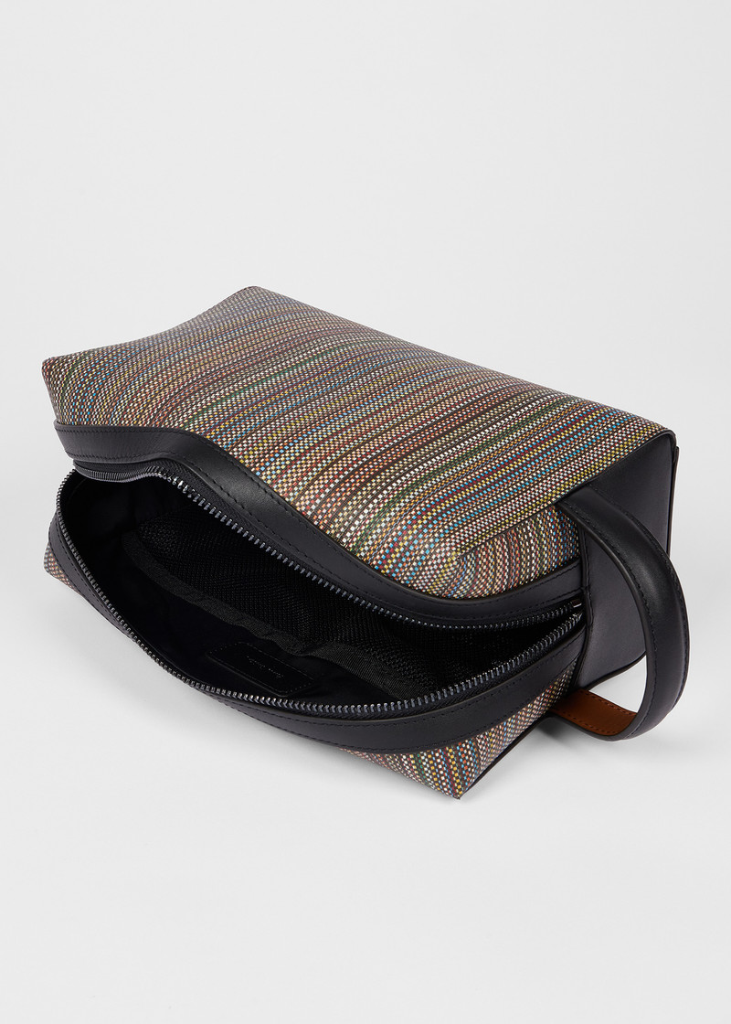 Paul Smith Multistripe 'Signature Stripe' Coated Canvas Wash Bag outlook