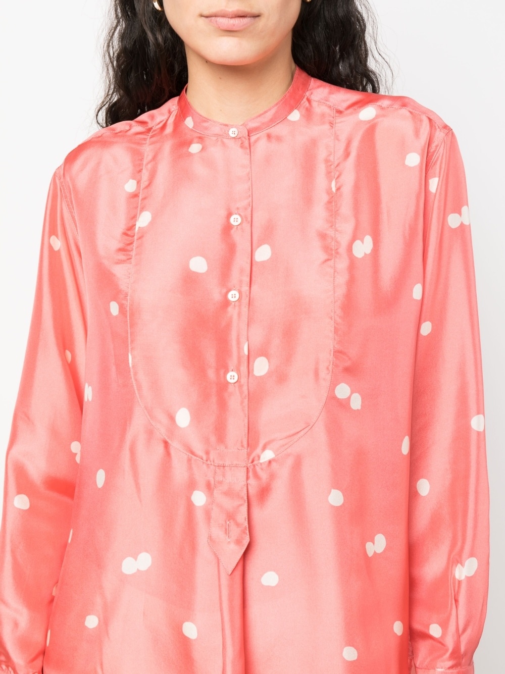 polka dot-print silk tunic - 5