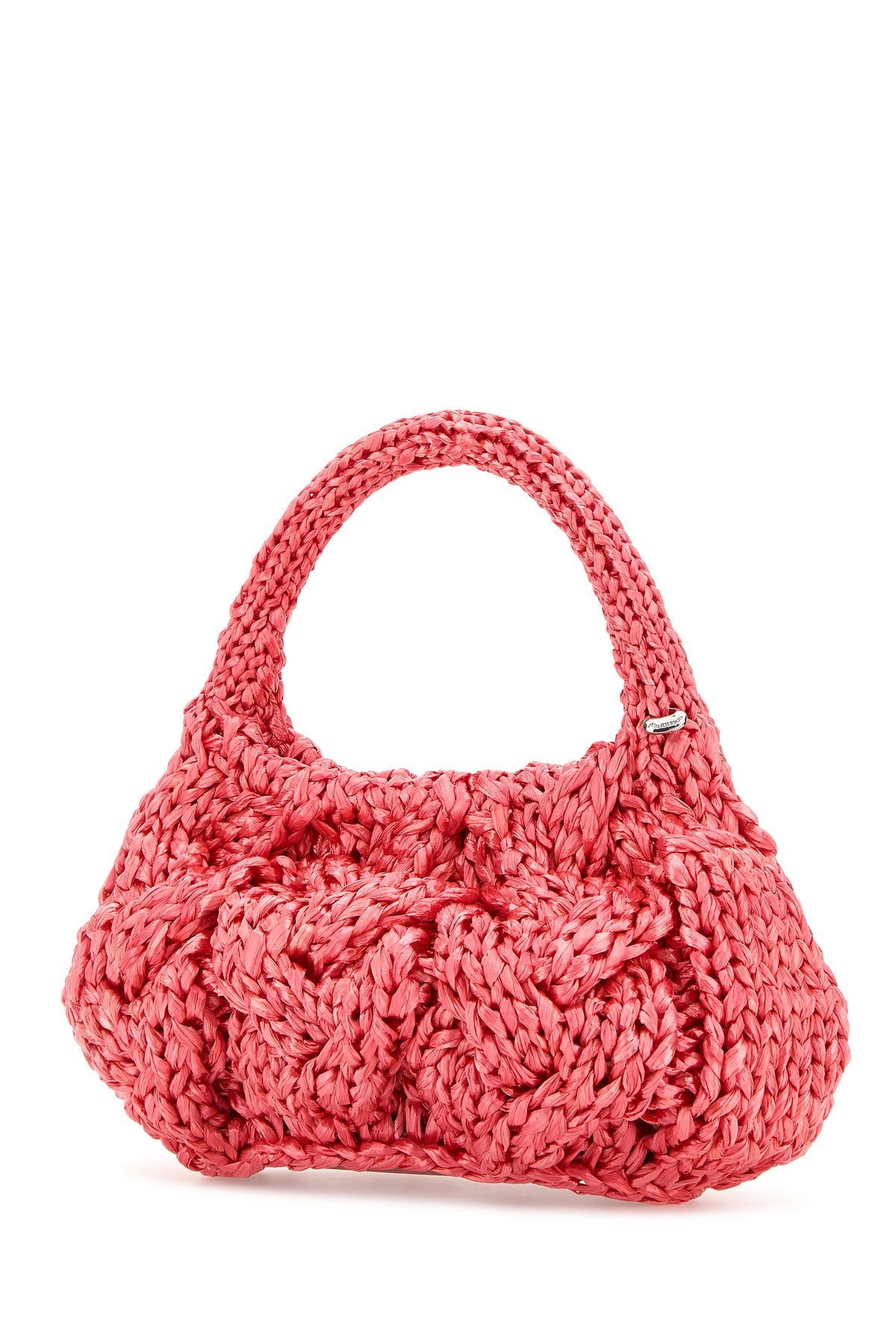 Fuchsia raffia small Cable handbag - 2