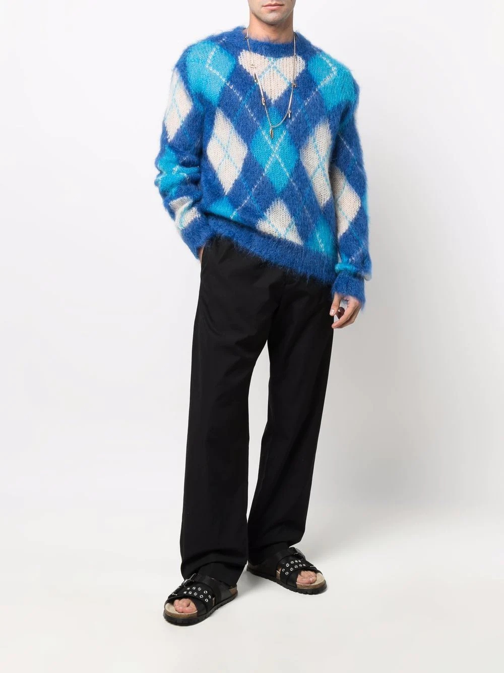 argyle-check jumper - 2