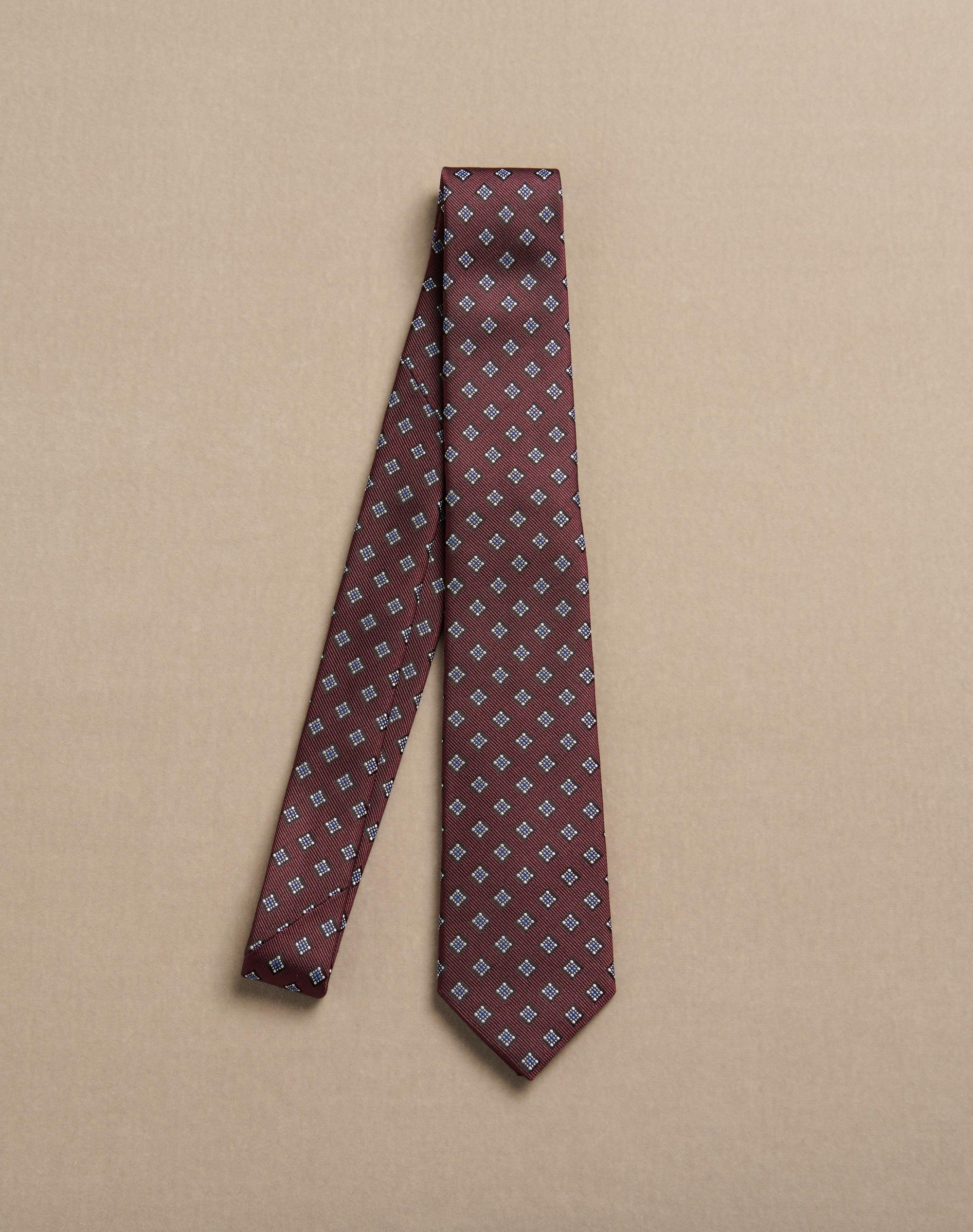 VALENTIE MICRO-CHECK SILK TIE - 4