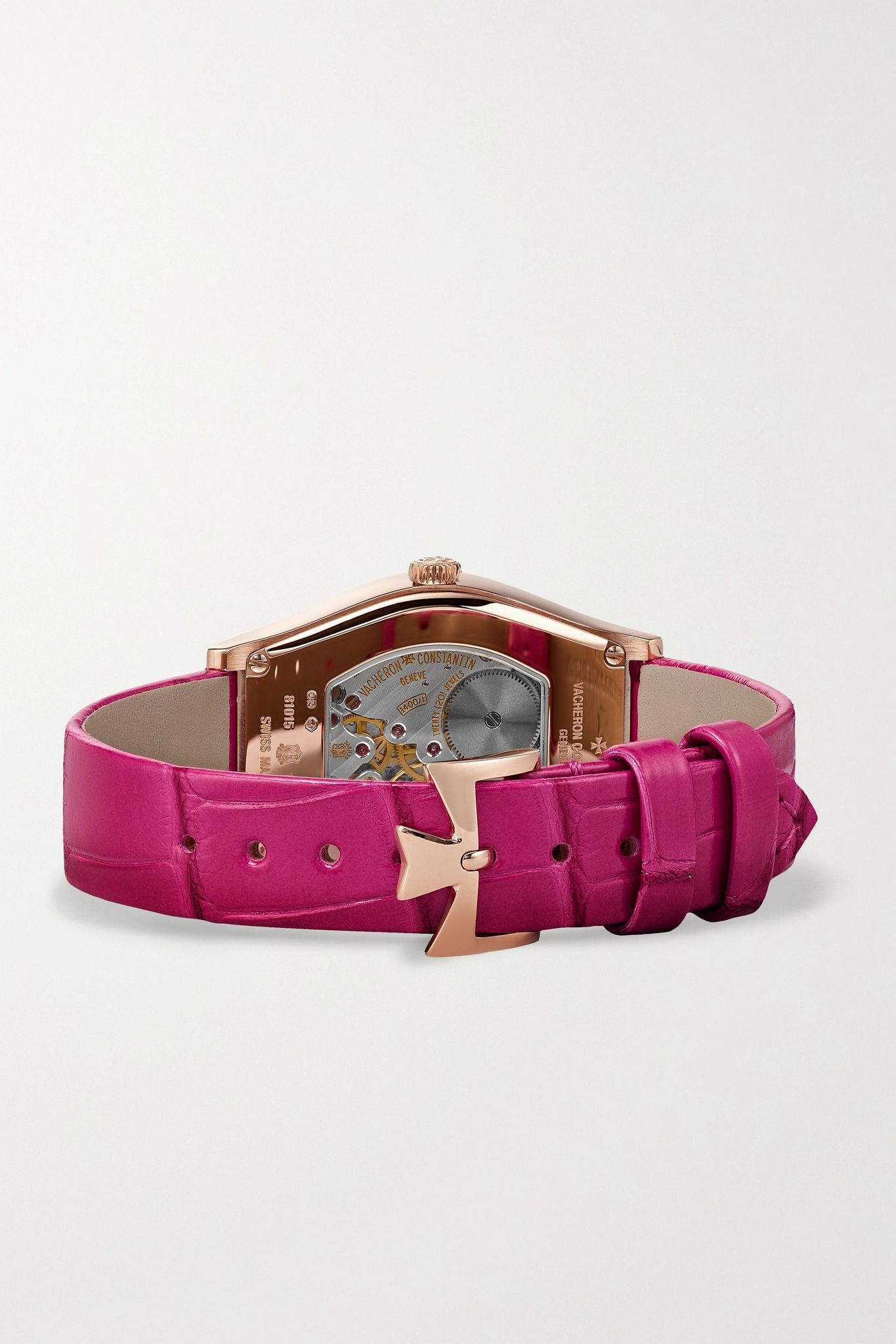 Malte Hand-Wound 34.4mm 18-karat pink gold and alligator watch - 7