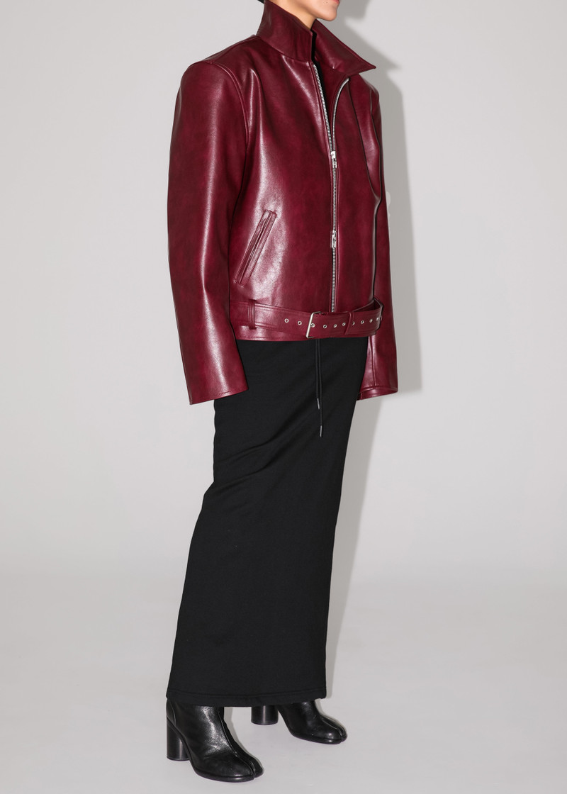 Norbury Faux Leather Jacket - Burgundy 9