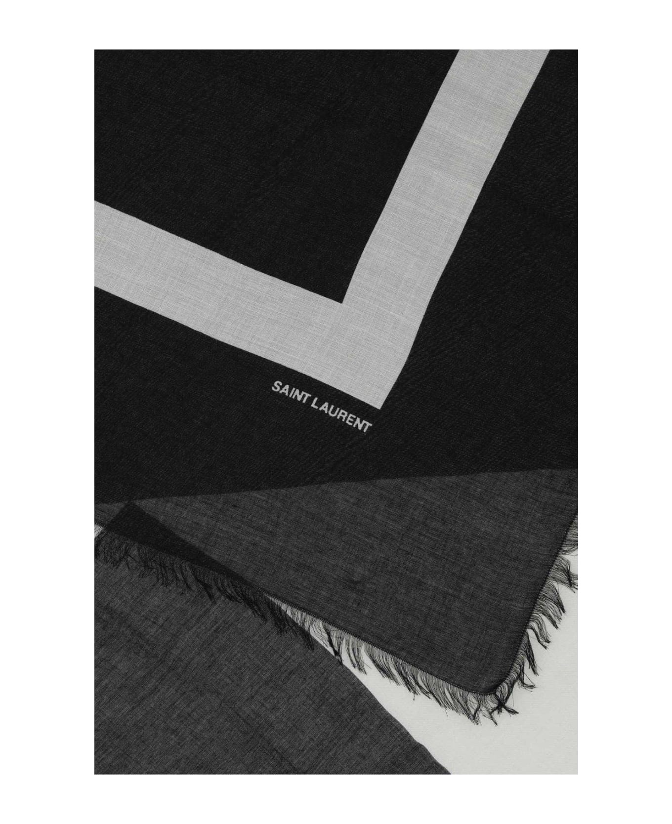 スカーフ Saint Laurent Printed modal blend scarf (7338033Y668 2560) SAINT LAURENT Printed modal and cashmere-blend twill scarf