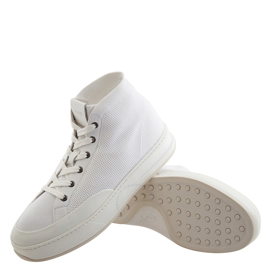 Tods Men's White Knit High-Top Sneakers - 2