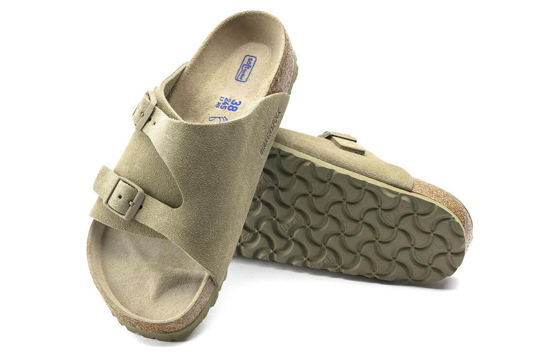 Birkenstock Zurich Soft Footbed Suede Sandals'Faded Khaki' 1019197 - 5
