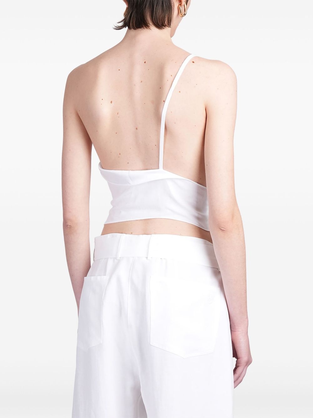 one-shoulder draped top - 4