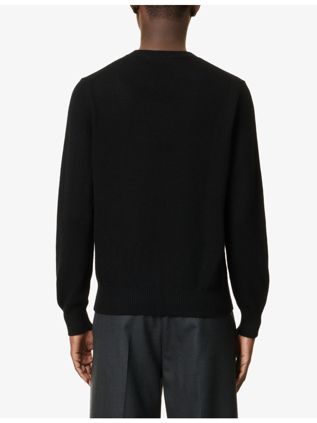 Logo-embroidered crewneck wool and cashmere jumper - 4