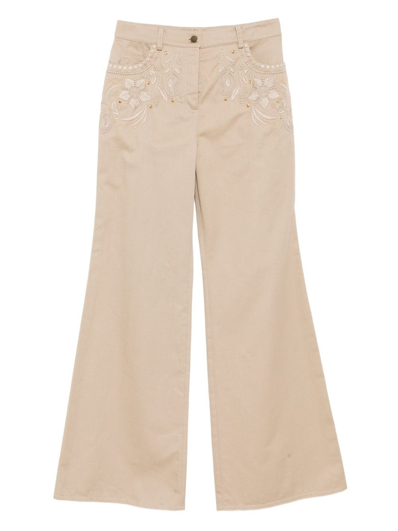 embroidered gabardine pants 1