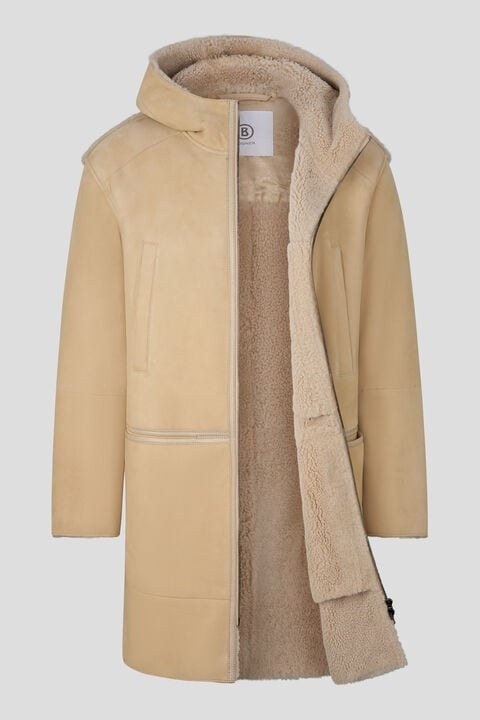 Xavier Lambskin coat in Beige - 2