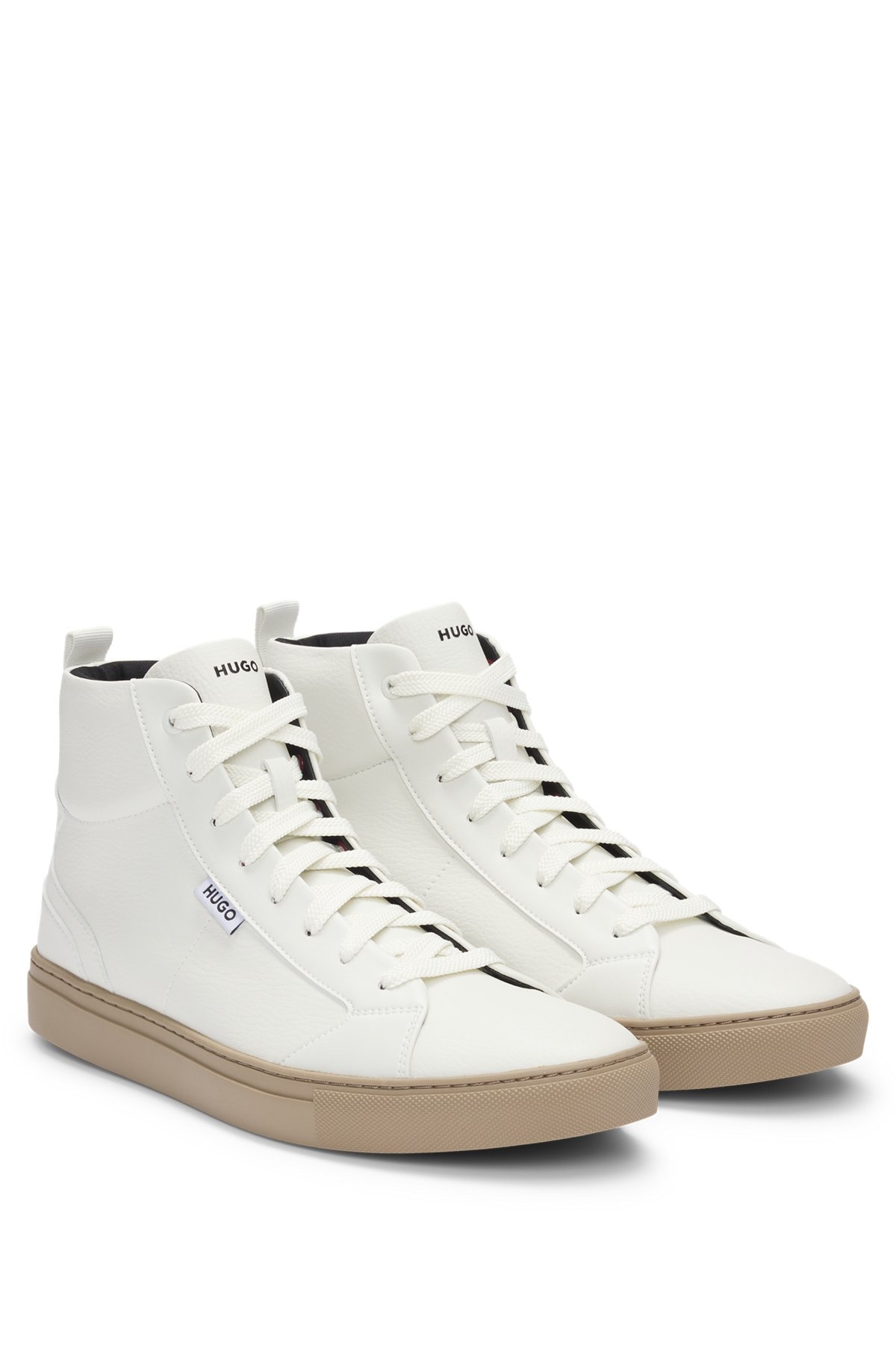 HIGH-TOP TRAINERS IN GRAINED FAUX LEATHER - 2