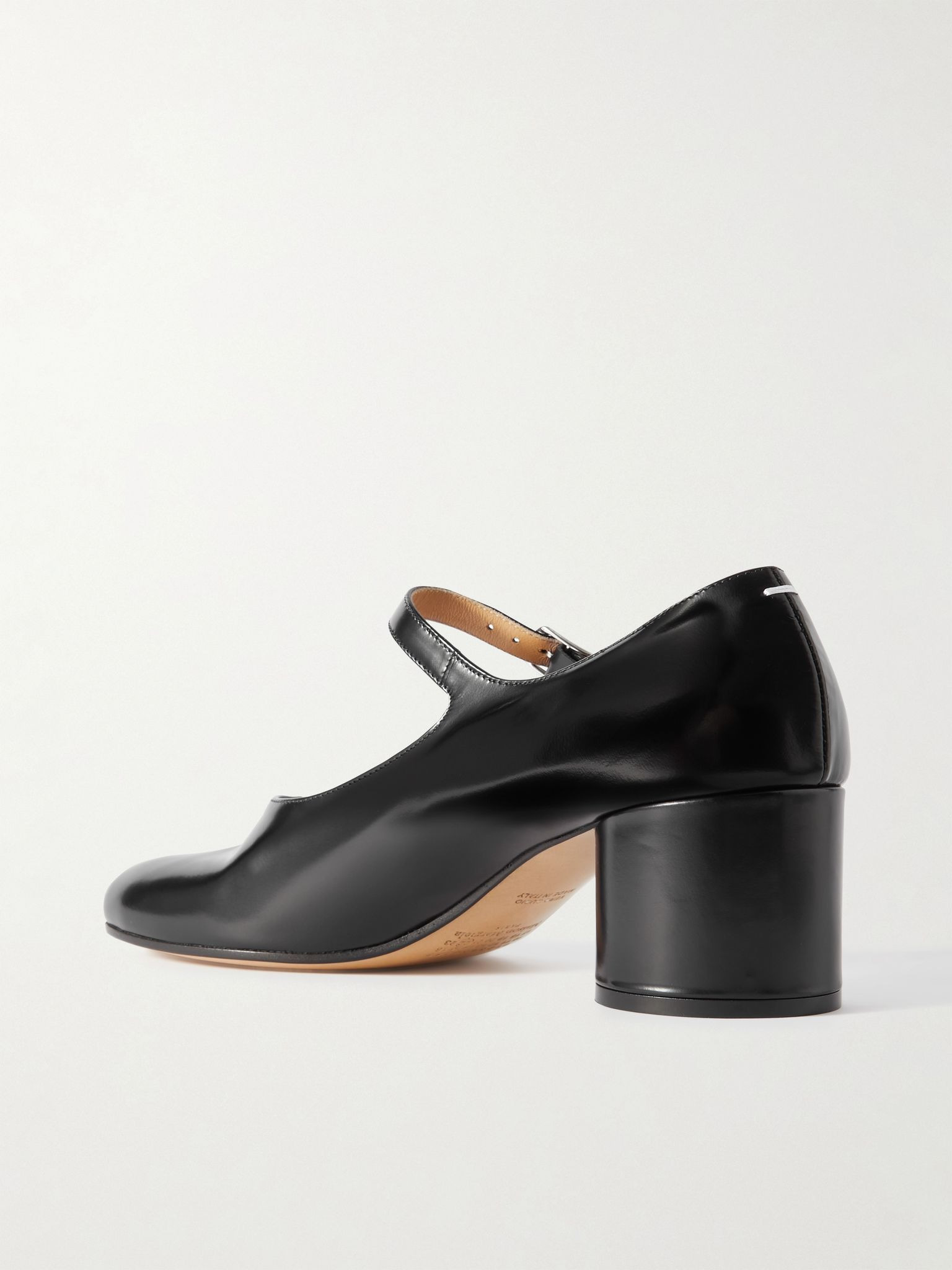 Tabi split-toe glossed-leather Mary Jane pumps Black - 3