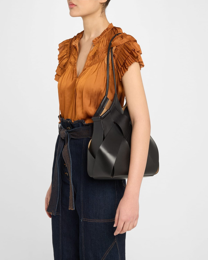 ULLA JOHNSON Charlotte Woven Leather Tote Bag outlook