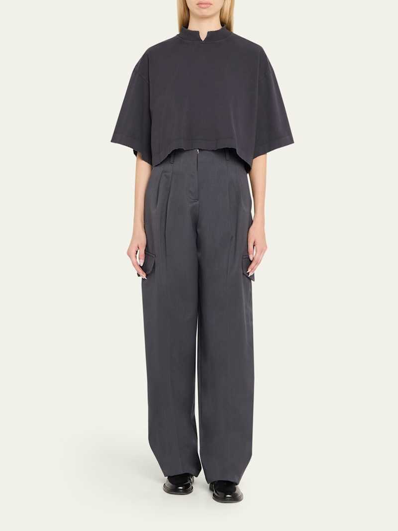 RÙADH The Nessa Distressed Cotton Crop T-Shirt outlook