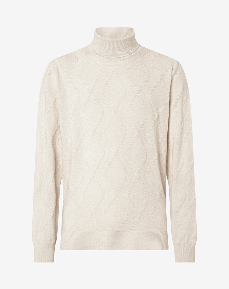 White wool and cashmere mock turtleneck 1