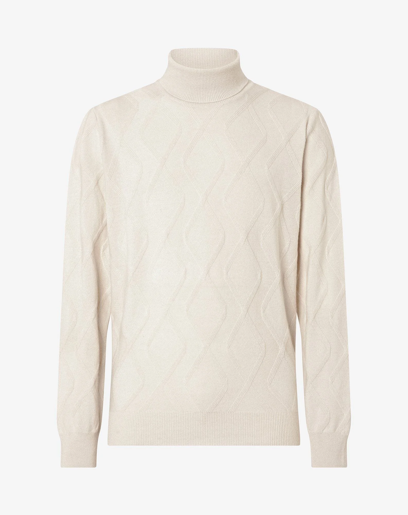 White wool and cashmere mock turtleneck - 1